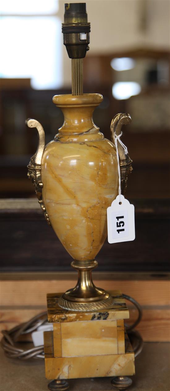 Marble and gilt metal lamp